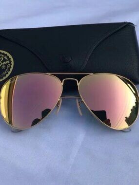 Ray-Ban 3025 Pink Aviator Sunglasses 58mm